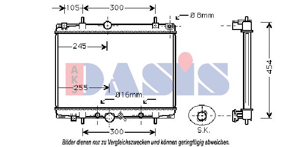 AKS DASIS Jäähdytin,moottorin jäähdytys 160058N